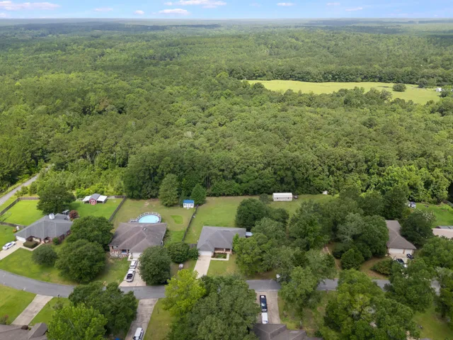 a view of a field with an ocean