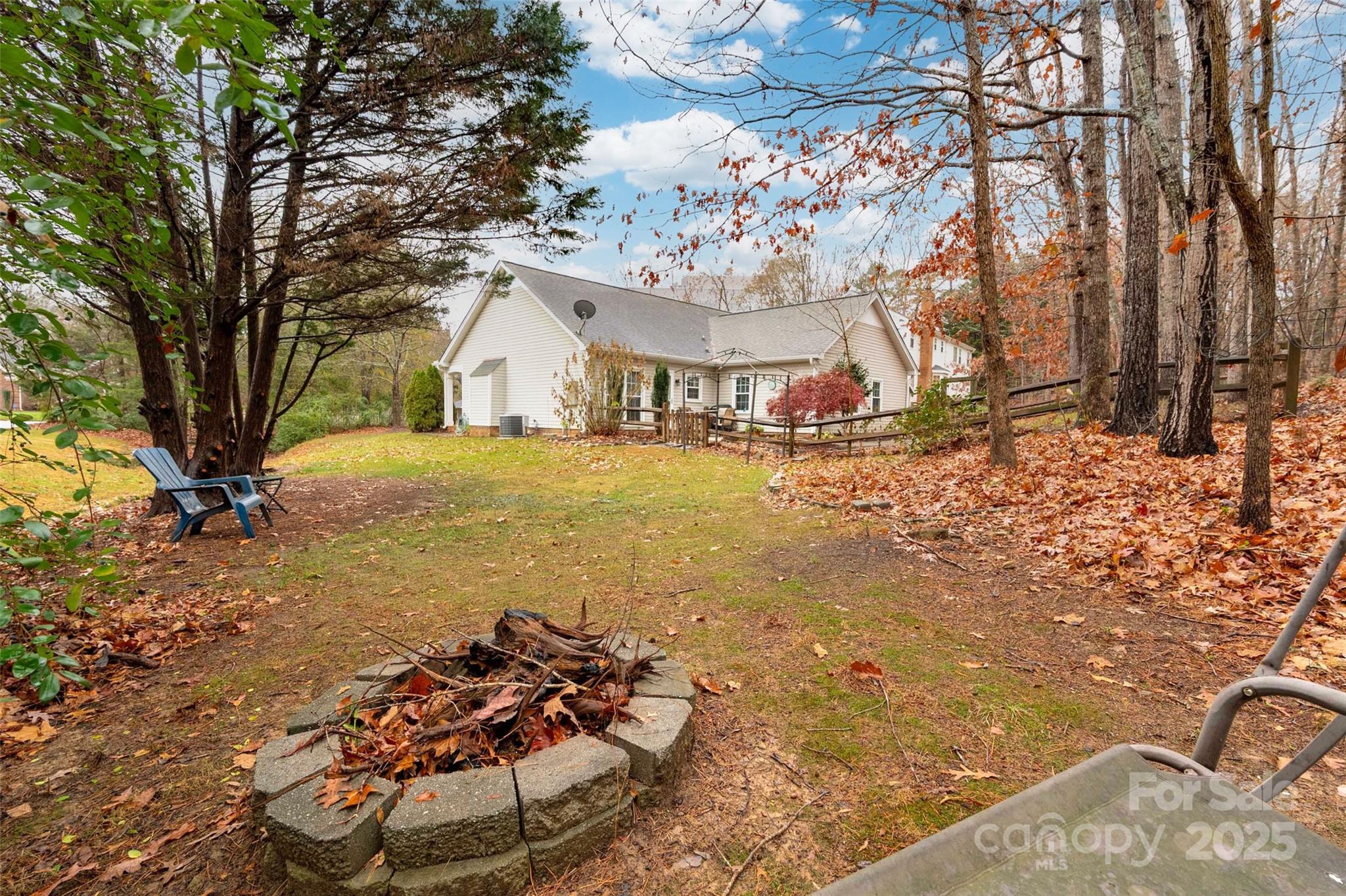 6045 Burnt Mill Run Matthews, NC 28104 - Photo 22 of 32 a view of a house with a yard covered in snow