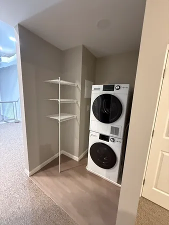a view of a washer and dryer in a room