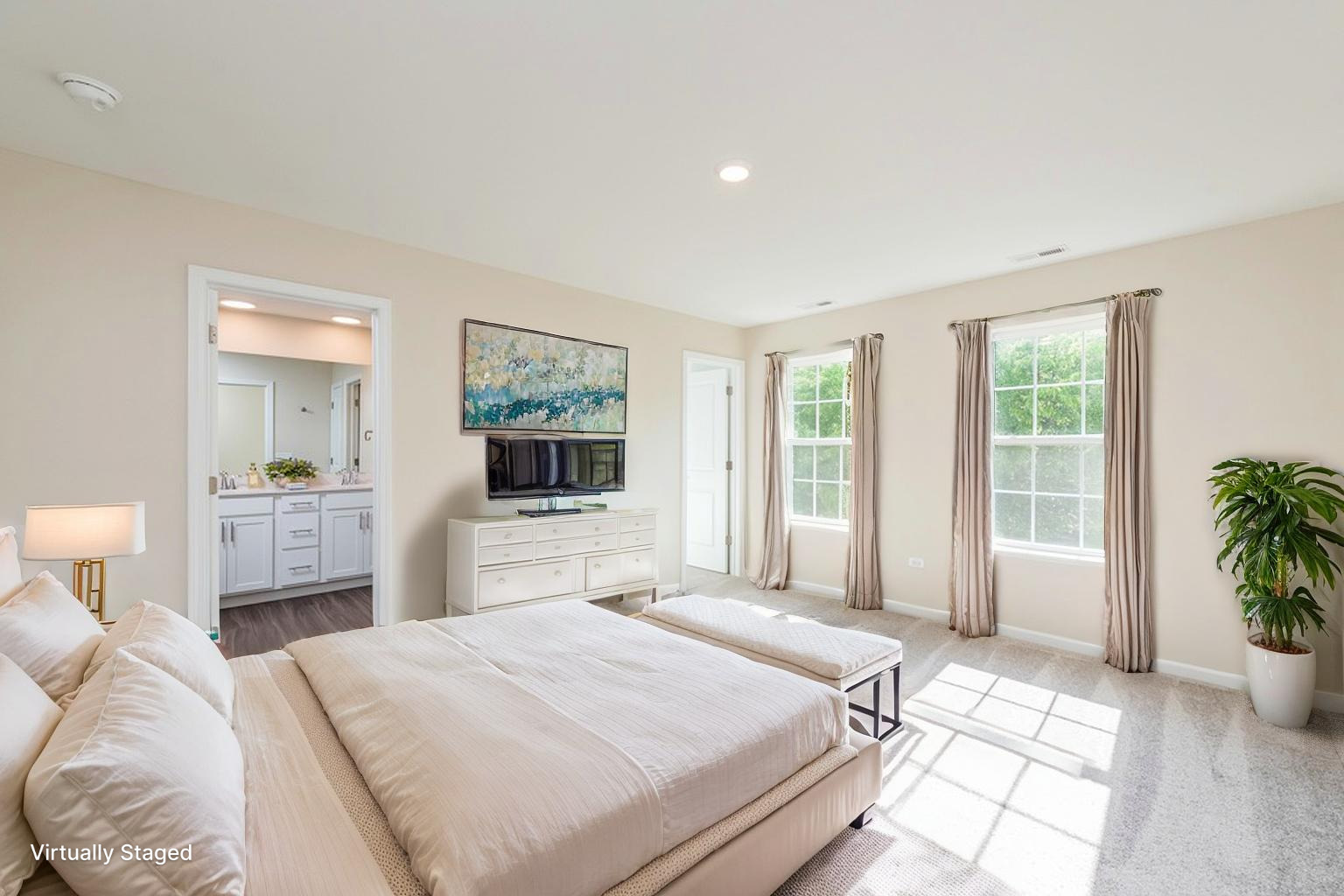 804 Neubauer Circle Lindenhurst, IL 60046 - Photo 11 of 30 a bedroom with a large bed and a large window