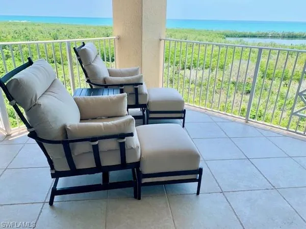 a outdoor living space with furniture