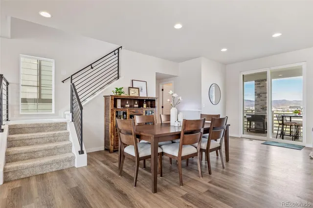 a view of a terrace with furniture and outside view