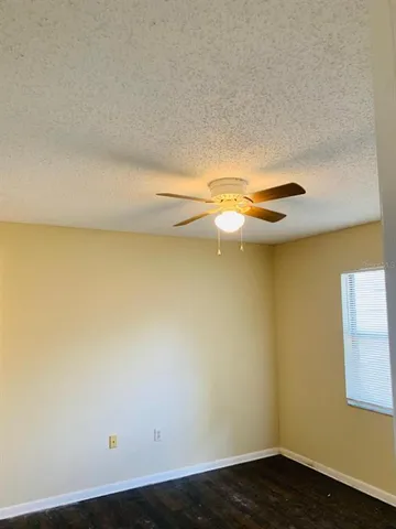 a view of small space with wooden floor