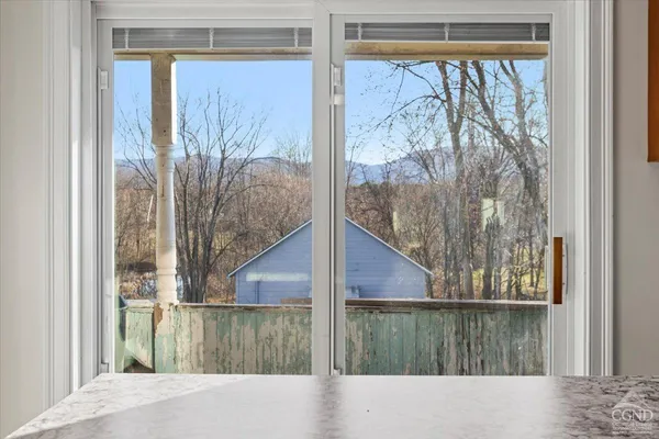 a view of a small yard from a window