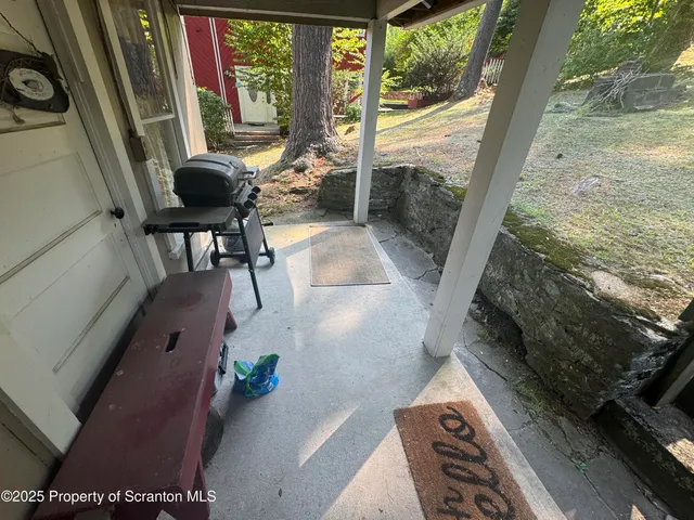 a living room with chairs