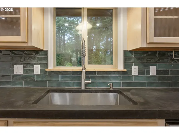 a view of kitchen with a window