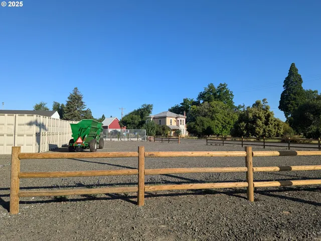 a view of a street with an empty space