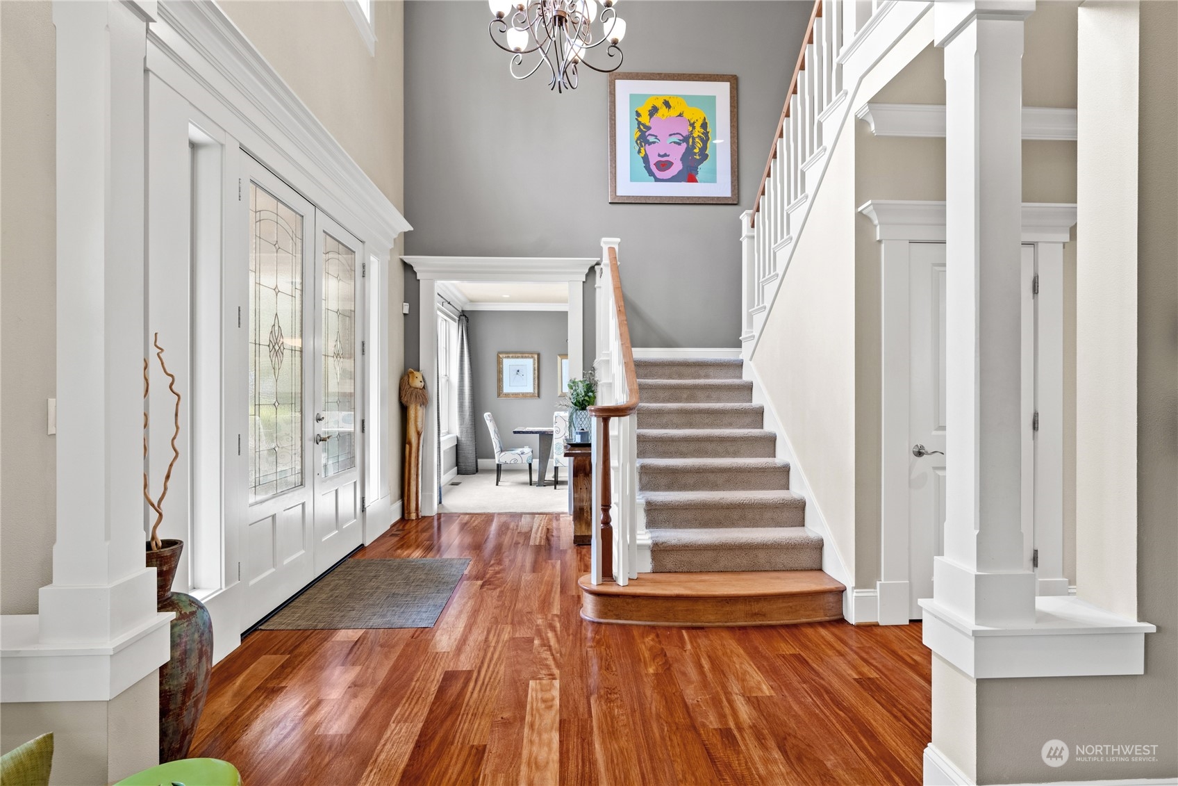 10707 226th Street Southwest Edmonds, WA 98020 - Photo 5 of 39 a view of entryway with wooden floor and stairs