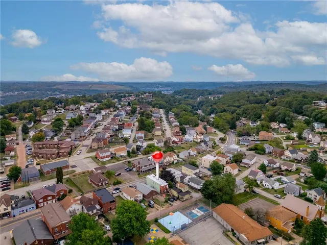 an aerial view of a city