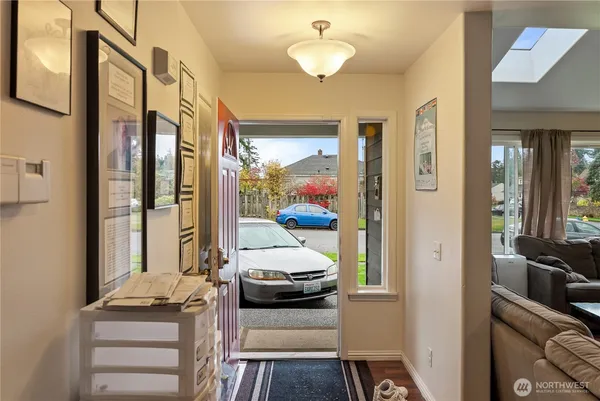 a bedroom with a bed and a view of bedroom