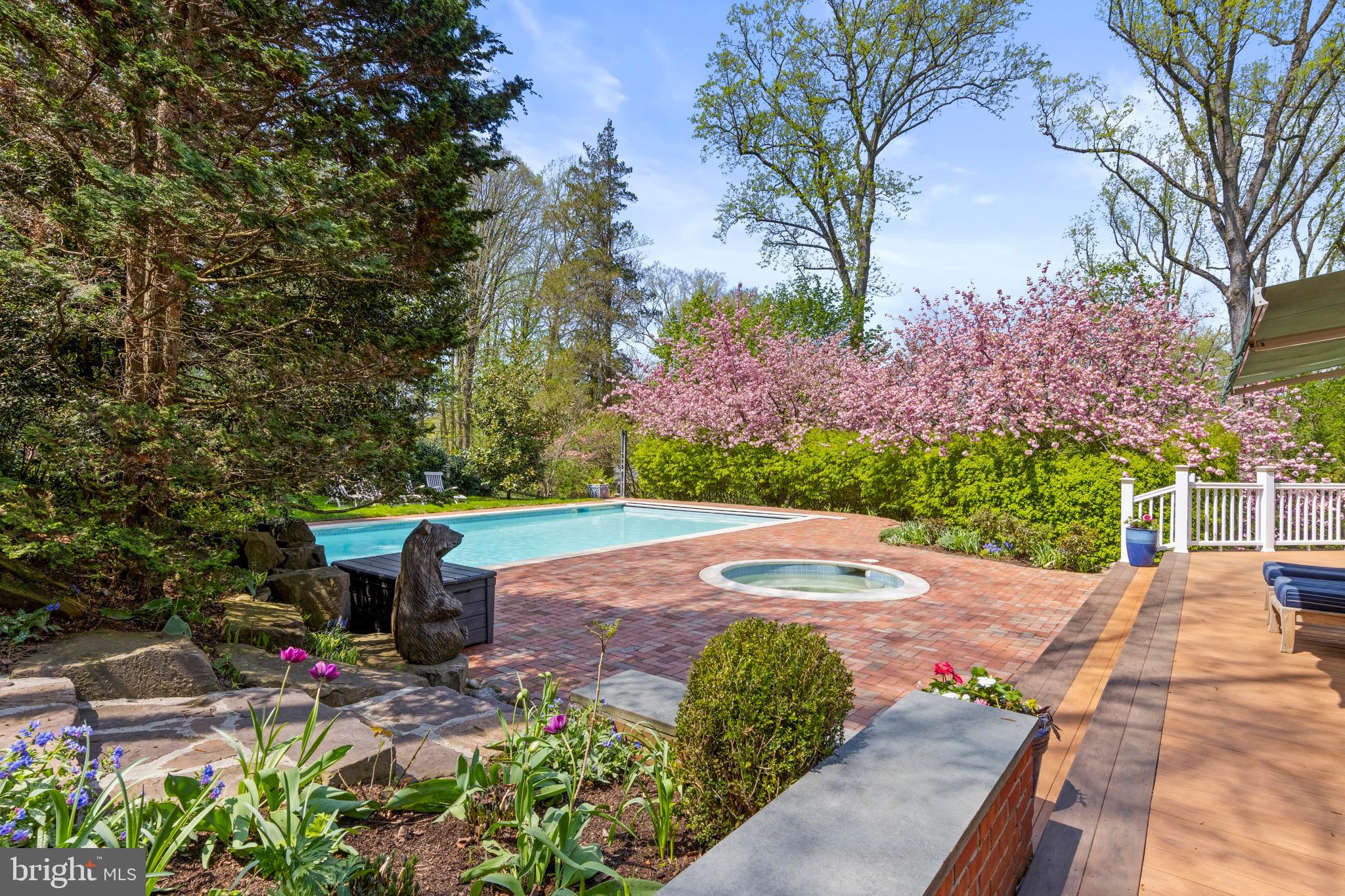 185 Biddulph Road Wayne, PA 19087 - Photo 60 of 77 patio with views of the pool and hot tub