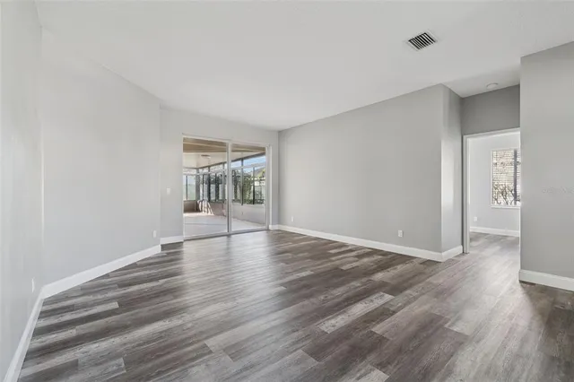 a view of a livingroom with a ceiling fan