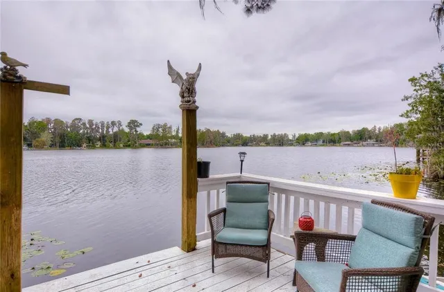 a view of lake from balcony
