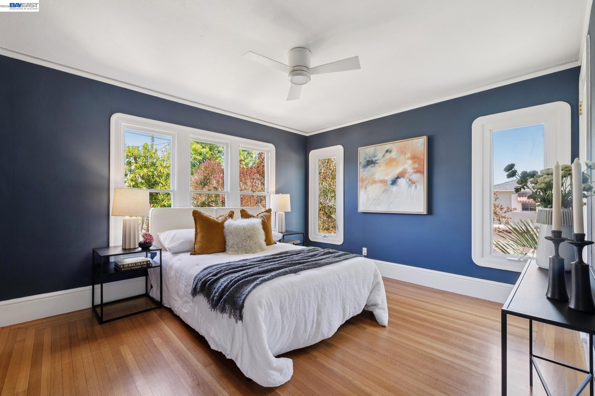 1635 High Street Alameda, CA 94501 - Photo 39 of 56 a bedroom with a bed lamps and window