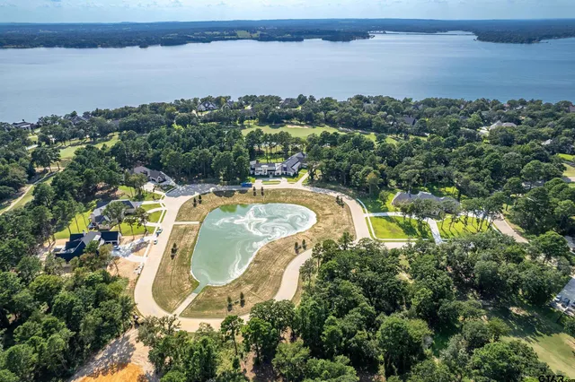 a view of a lake and trees