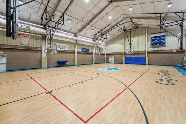 a view of a golf course with a lake