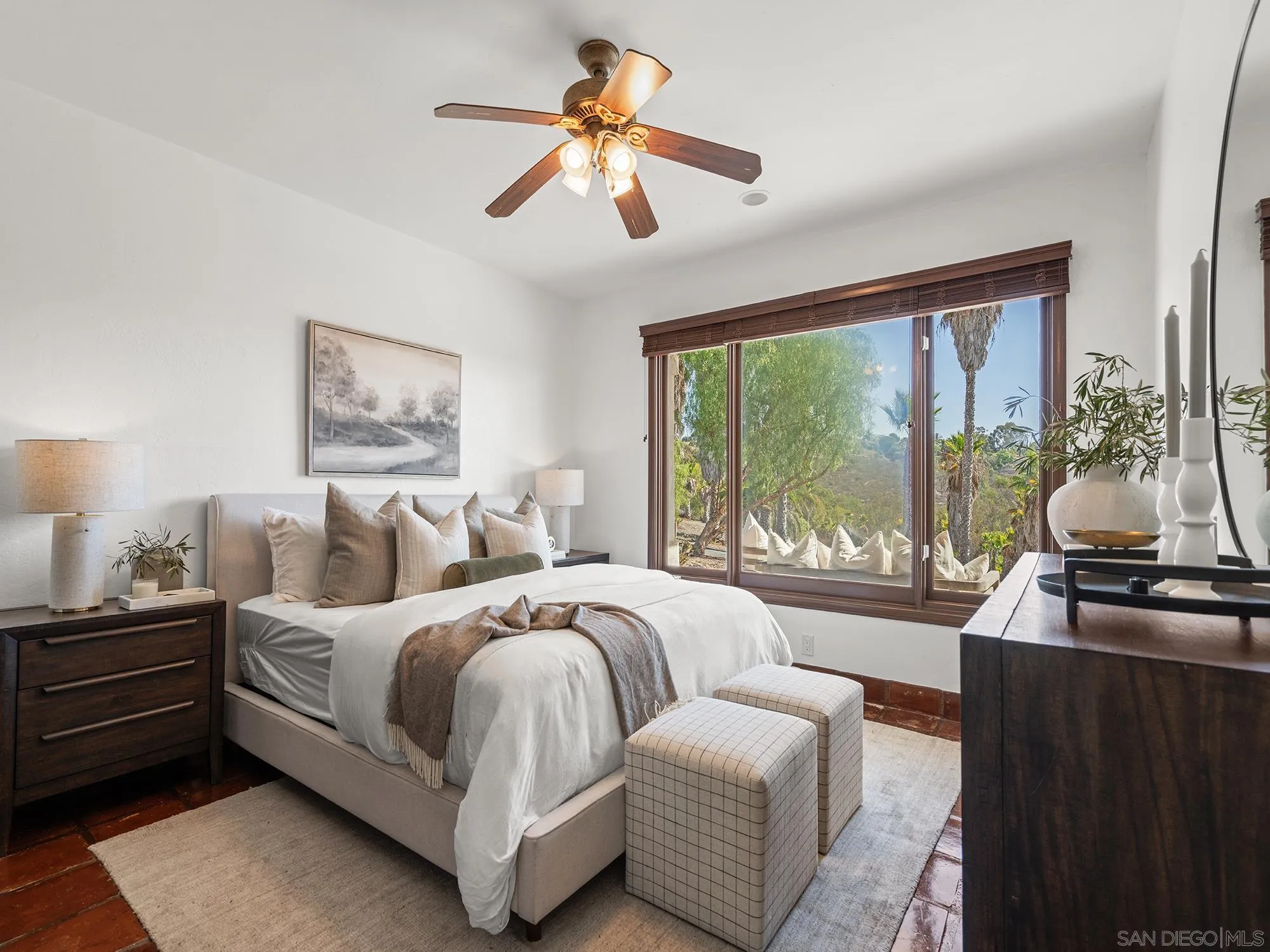 3485 Lone Jack Road Encinitas, CA 92024 - Photo 15 of 27 a bedroom with bed and large windows