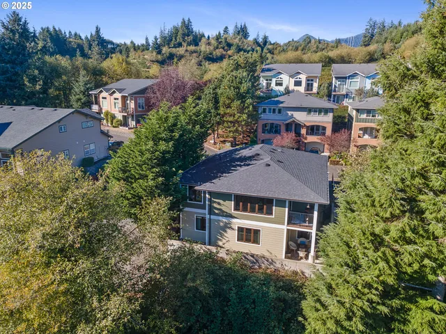 an aerial view of multiple houses