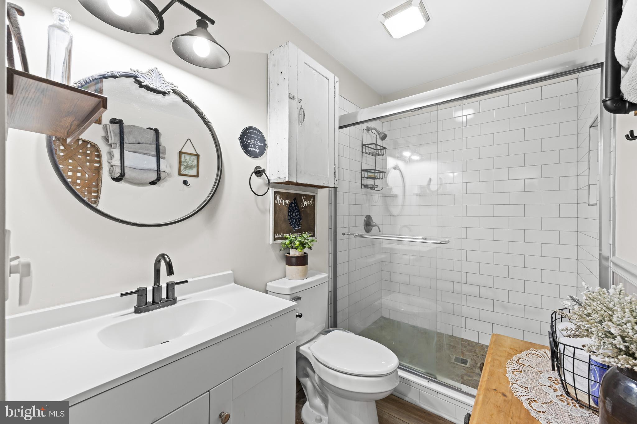 84 Clore Road Madison, VA 22727 - Photo 13 of 28 a bathroom with a sink mirror toilet and shower