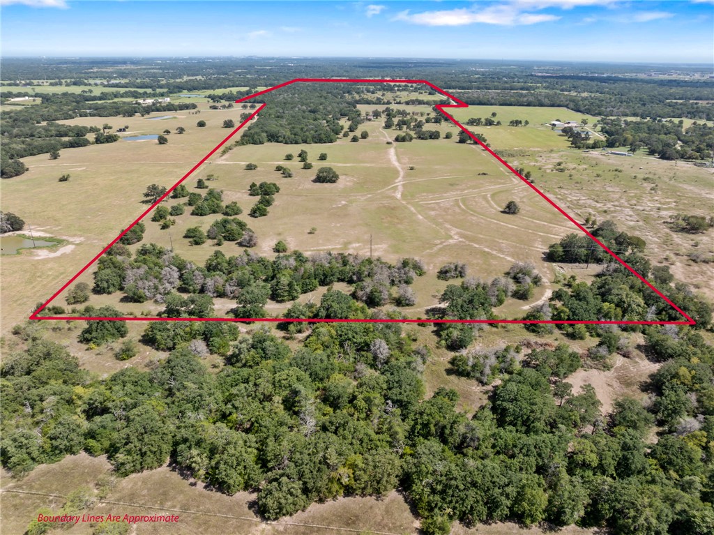 4796 Britten Road Bryan, TX 77807 - Photo 41 of 41 Overview of rural landscape featuring property parcel outlined and a forest