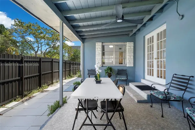 a outdoor space with furniture