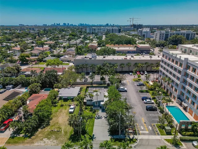 an aerial view of a city