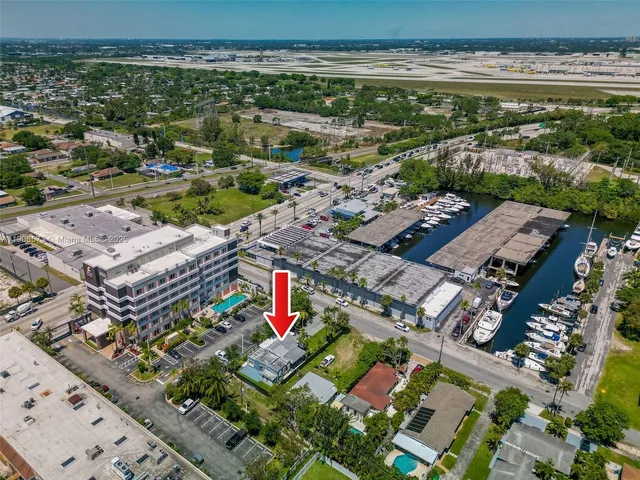 an aerial view of a city