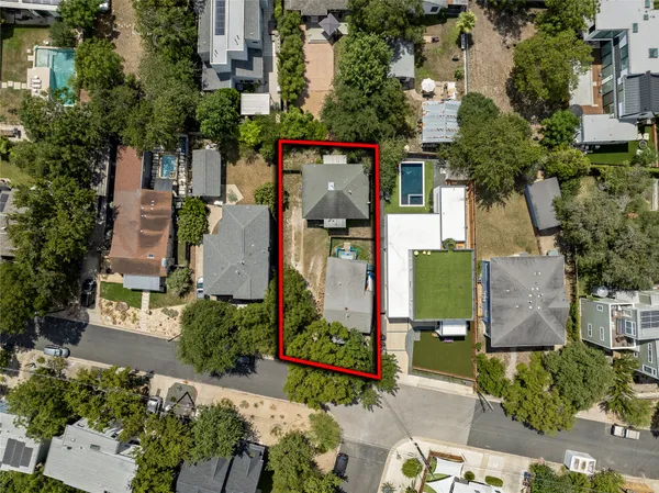 an aerial view of multiple house
