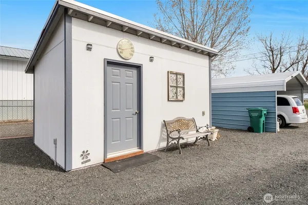 a view of backyard with furniture