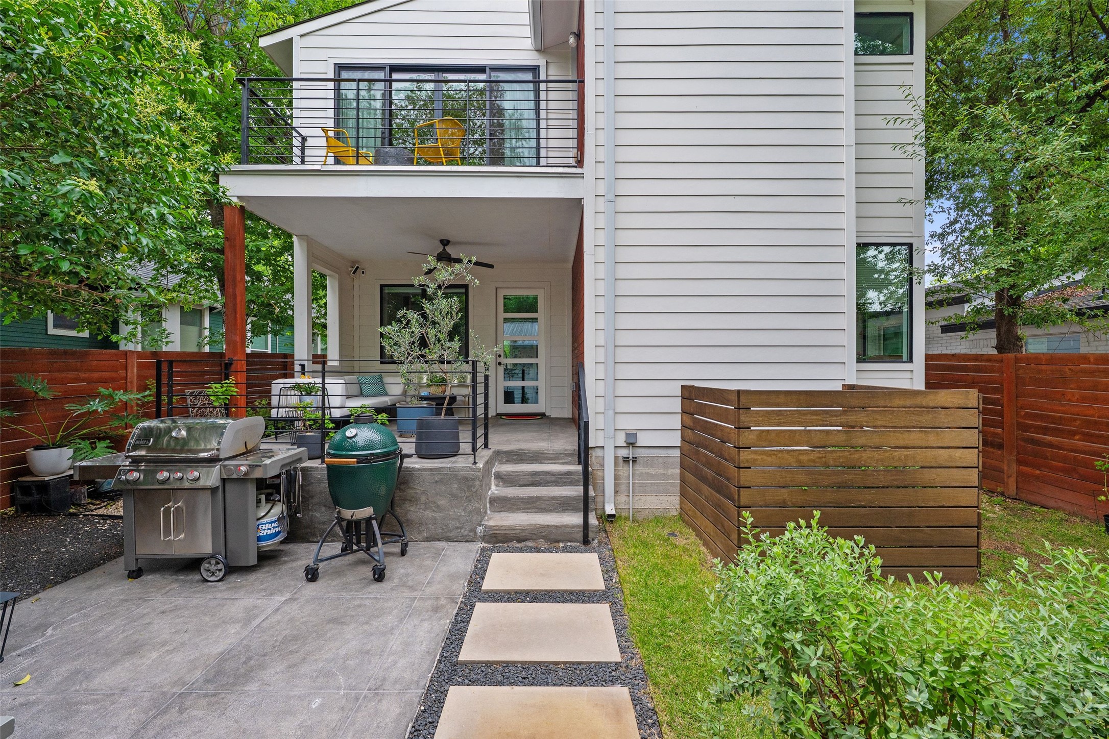 4615 Depew Avenue Austin, TX 78751 - Photo 18 of 40 Backyard of home with covered patio and private balcony upstairs