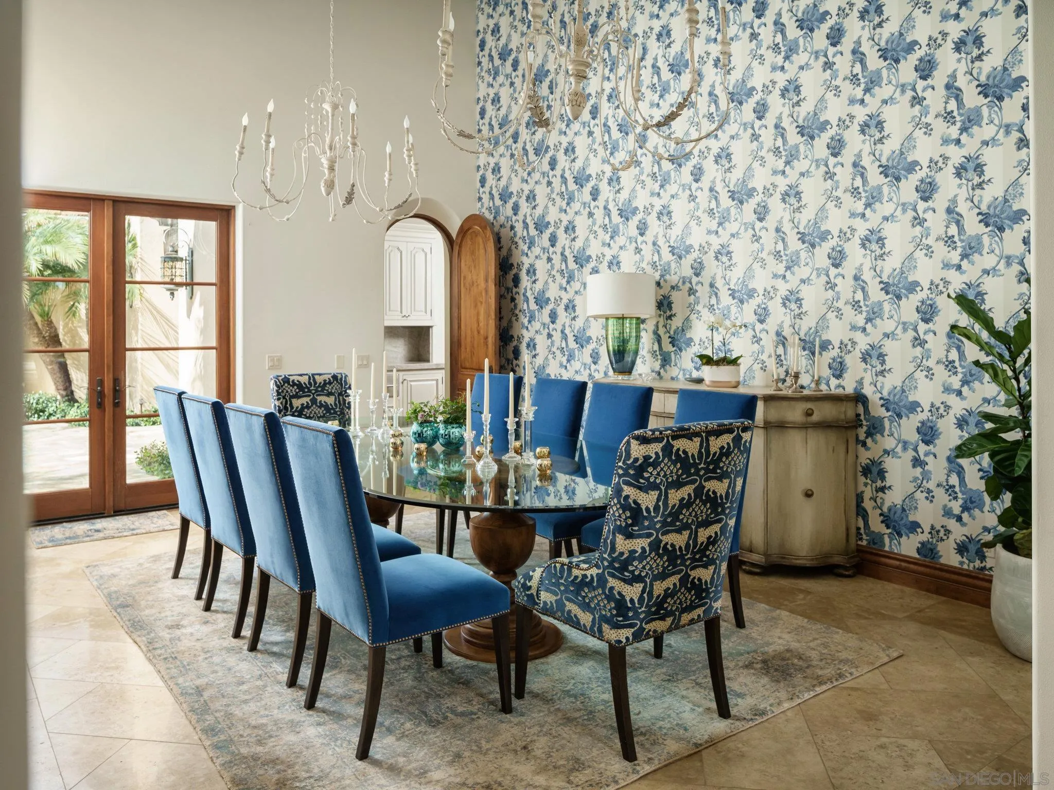 16409 Via De Santa Fe Rancho Santa Fe, CA 92067 - Photo 7 of 41 a view of a dining room with furniture and chandelier