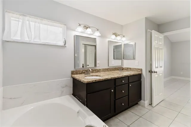 a bathroom with a tub