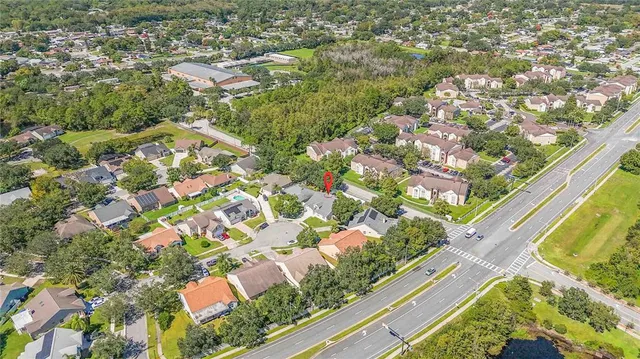 an aerial view of a city