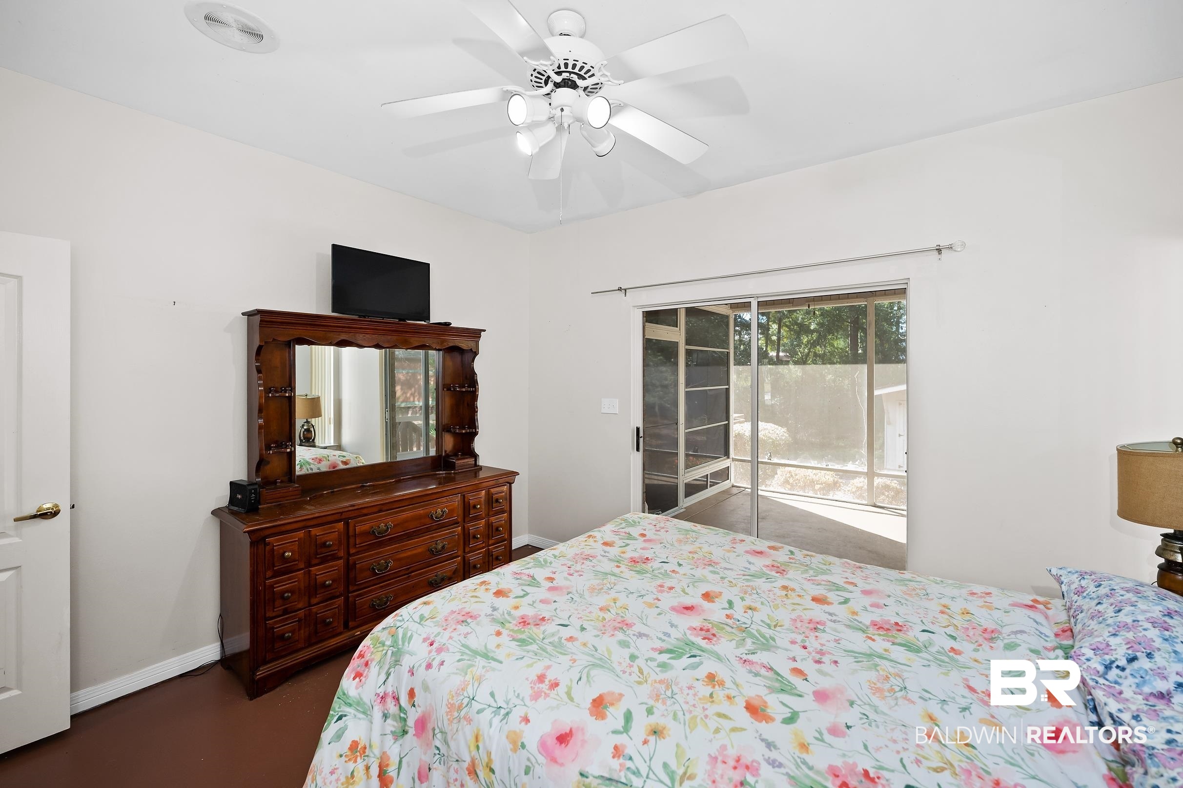 2674 Pine Ridge Drive Lillian, AL 36549 - Photo 15 of 42 Bedroom featuring access to outside and a ceiling fan