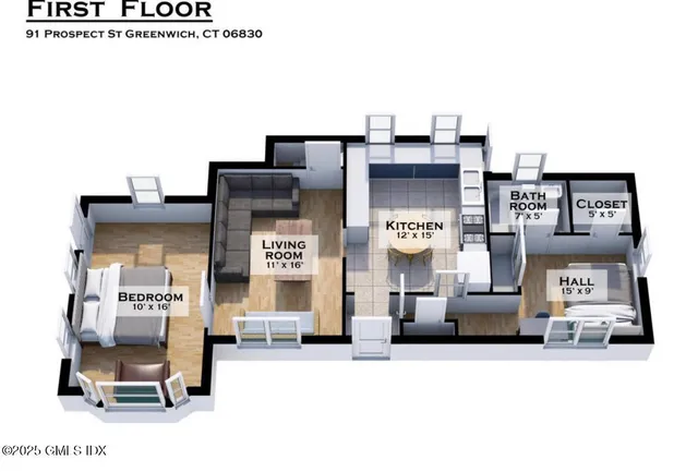 a picture of a living room with furniture