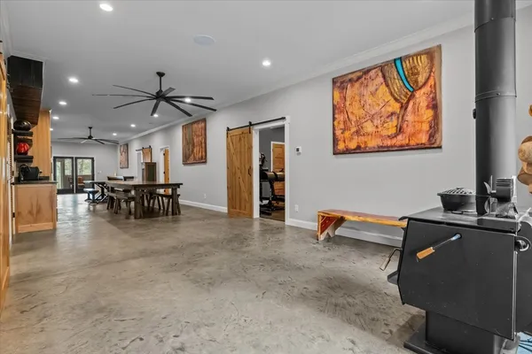 a blue sign that is on the side of a road