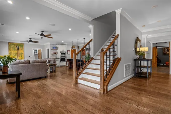 a kitchen with a sink and a potted plant