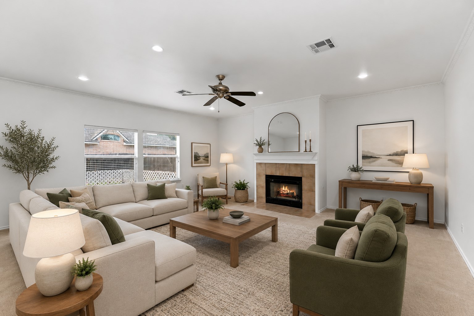 6700 Tulloch Way Austin, TX 78754 - Photo 19 of 39 a living room with furniture and a fireplace