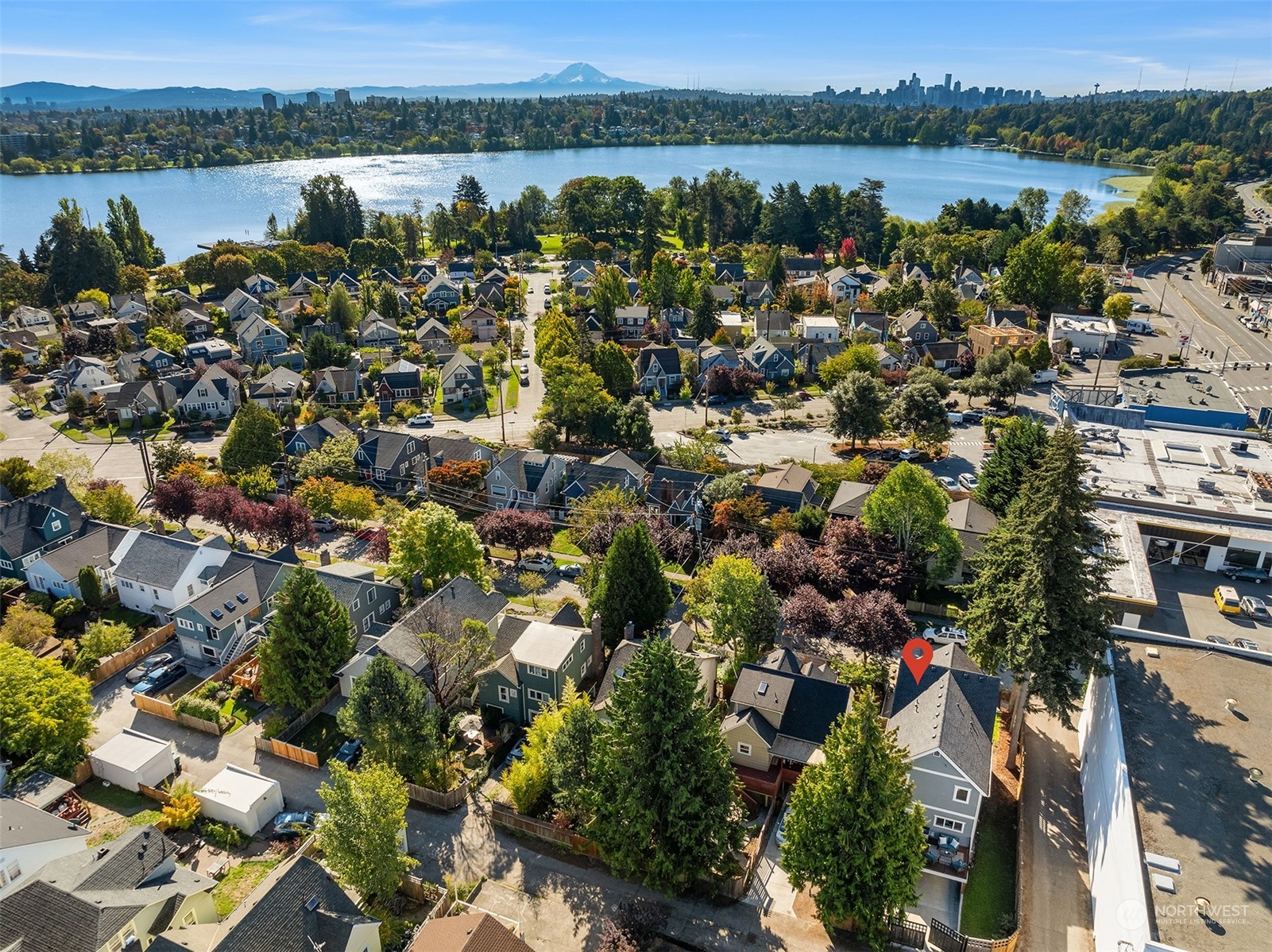 1112 North 76th Street Seattle, WA 98103 - Photo 34 of 40 an aerial view of a city with lake view