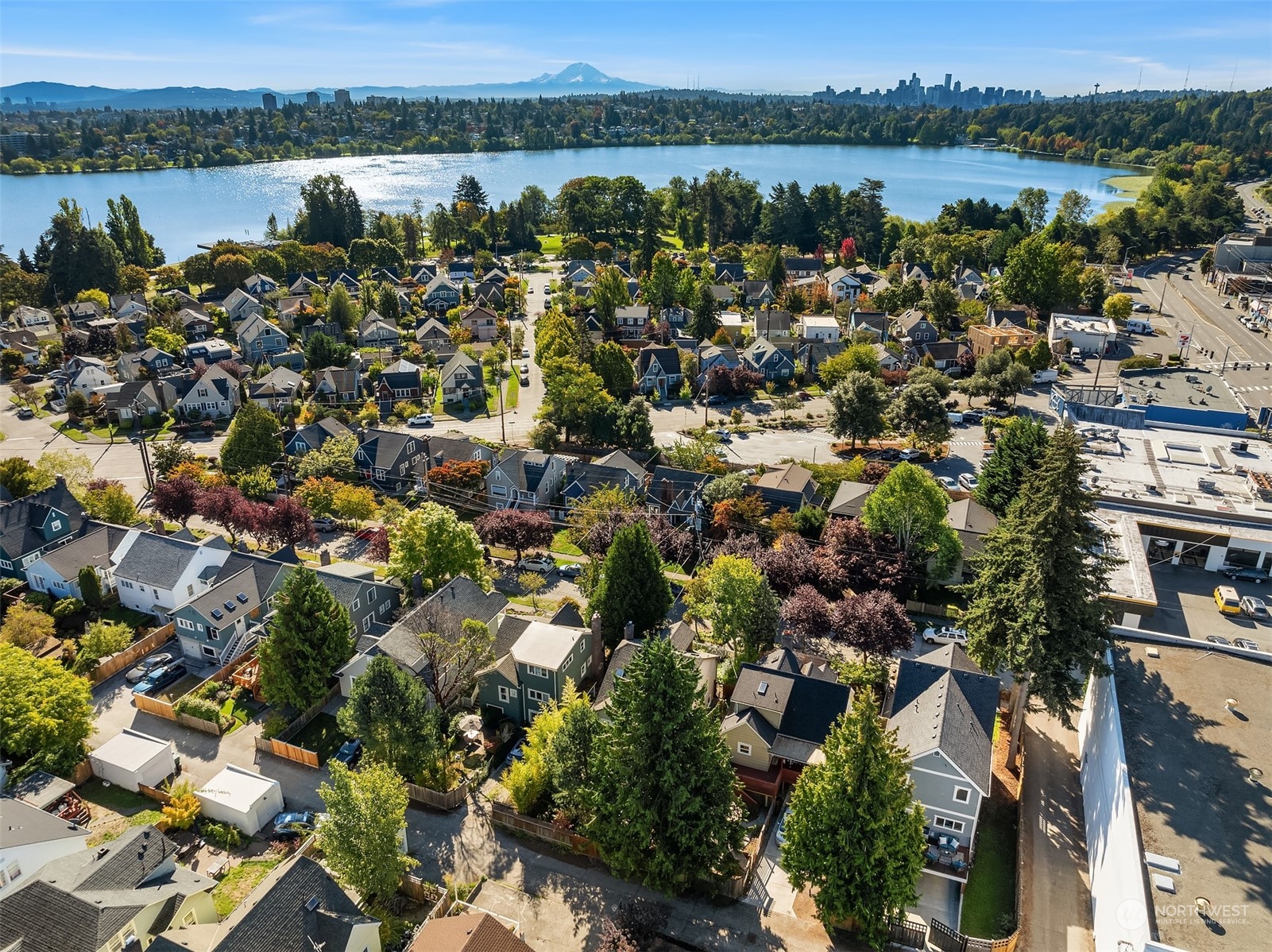 1112 North 76th Street Seattle, WA 98103 - Photo 35 of 40 an aerial view of a city with lake view
