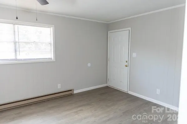 an empty room with a window