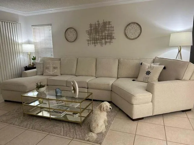 a living room with furniture