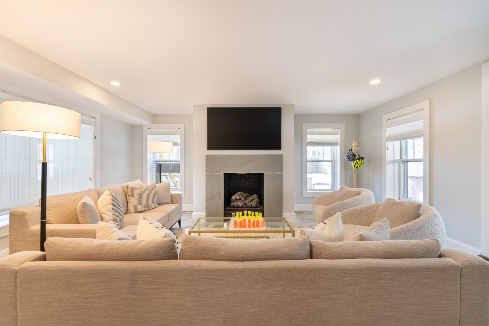 2 Silver Street Nantucket, MA 02554 - Photo 25 of 30 a living room with furniture fireplace and flat screen tv