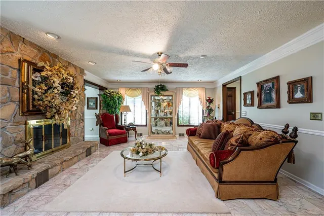 a bedroom with two beds and a dresser