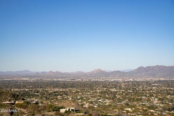 a view of city and mountain