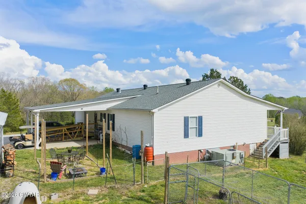 a view of backyard of house