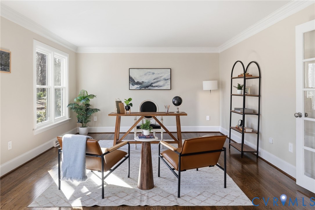 6024 Watch Harbour Road Midlothian, VA 23112 - Photo 23 of 44 a view of a workspace room with furniture and wooden floor