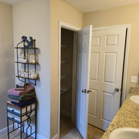a view of a bedroom with a wardrobe space