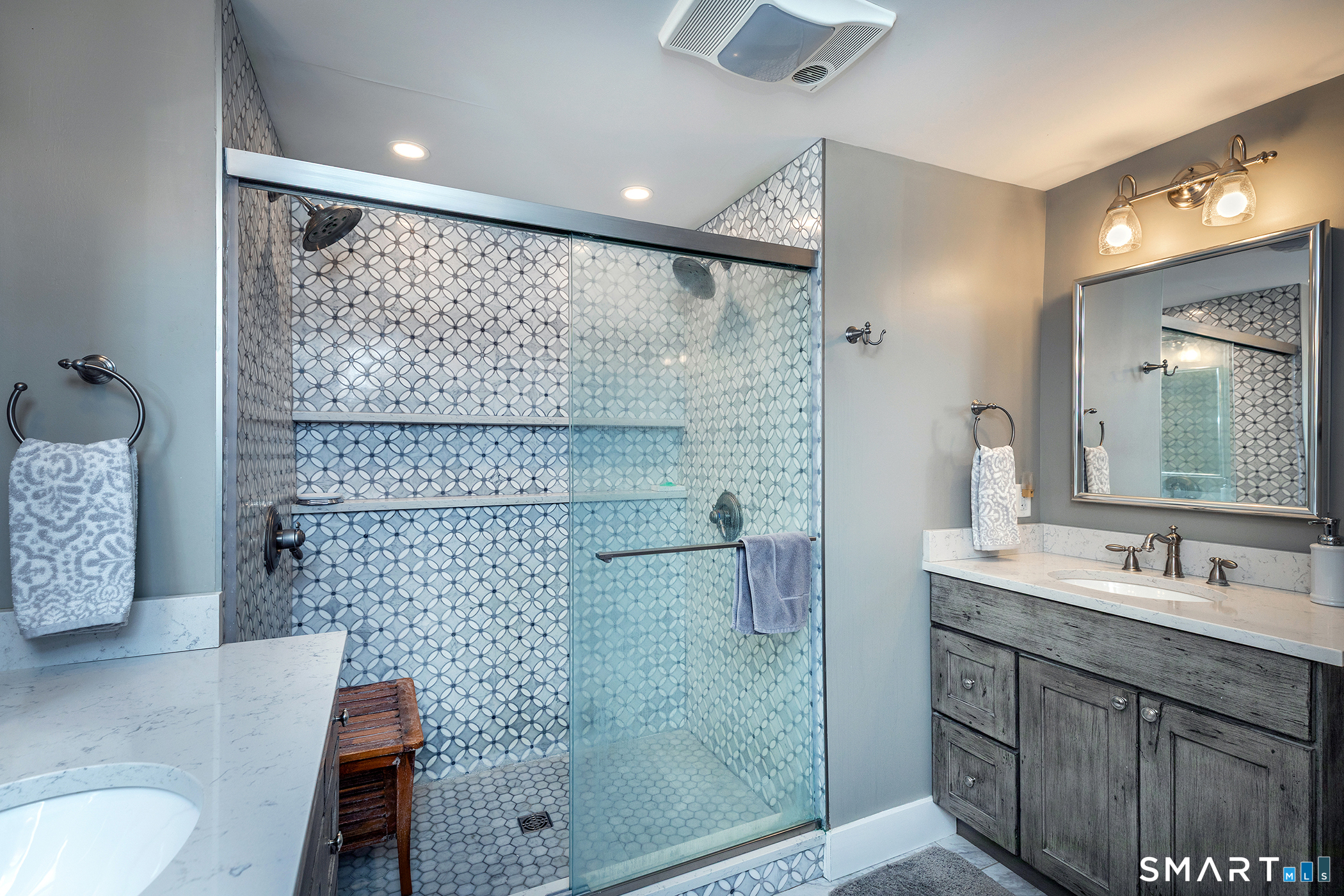 30 Hollow Road Woodbury, CT 06798 - Photo 26 of 40 a bathroom with a sink shower and a mirror