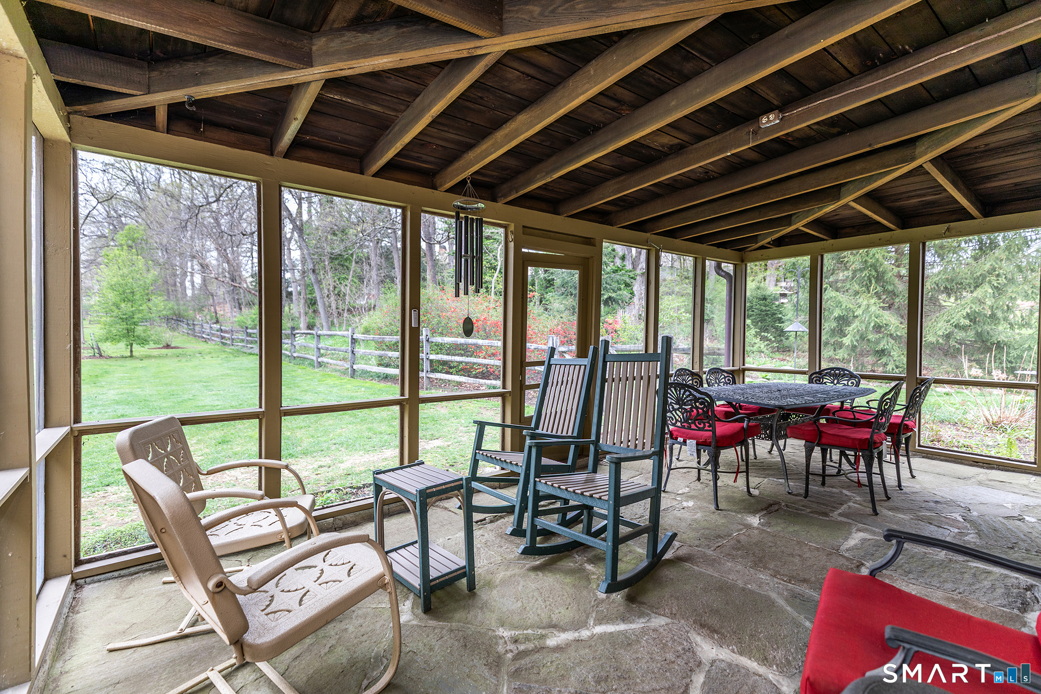 30 Hollow Road Woodbury, CT 06798 - Photo 31 of 40 a view of a dining room with furniture water view and a backyard
